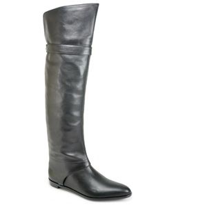 DVF Over the Knee Black Leather Boots